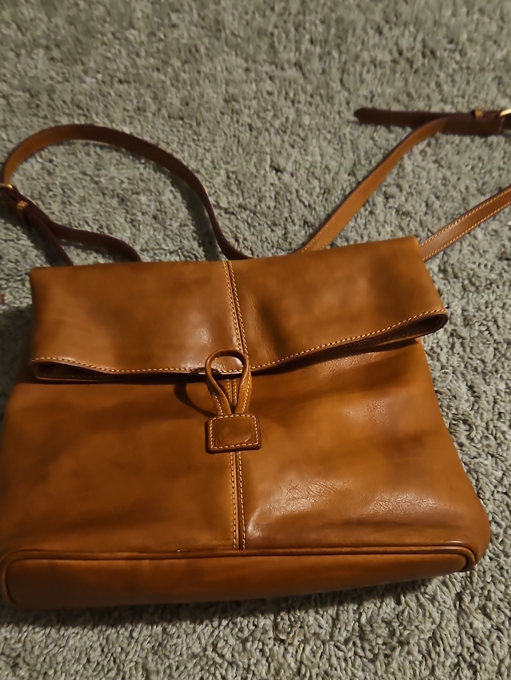Classic Tan Leather Crossbody Bag